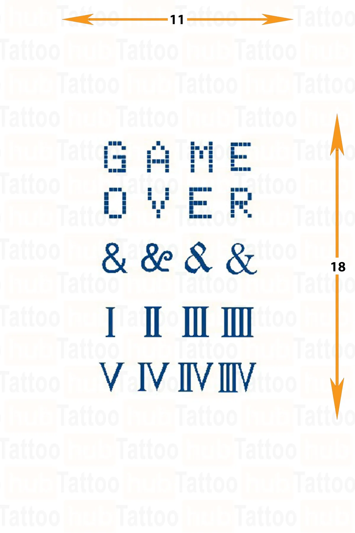 game over yari kalici orta boy dövme 