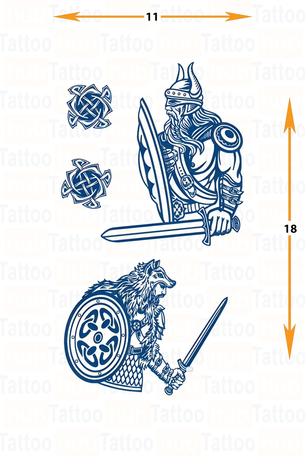 viking savaþçi kalkan yari kalici dövme 