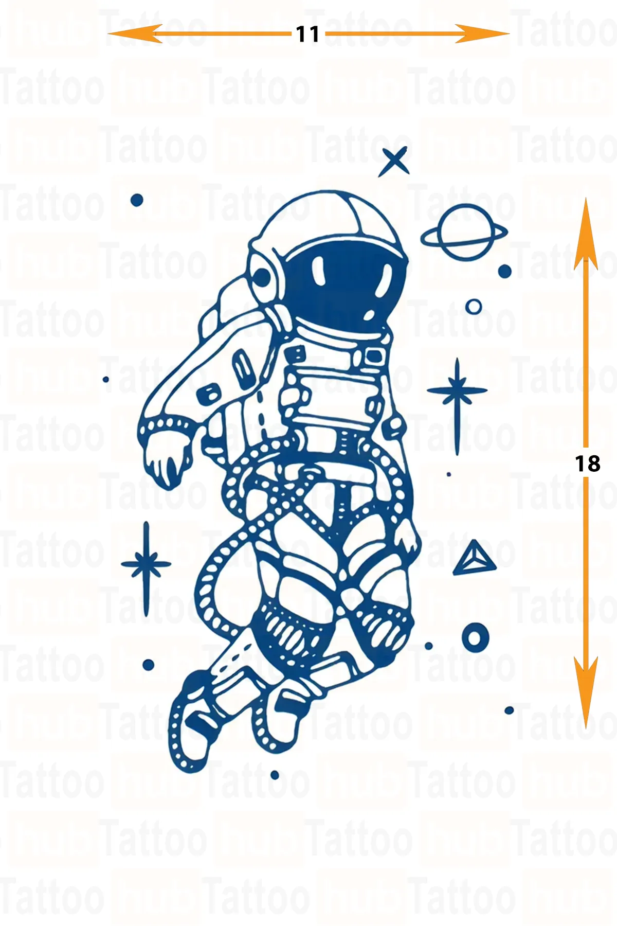 astronot uzay yari kalici dövme 