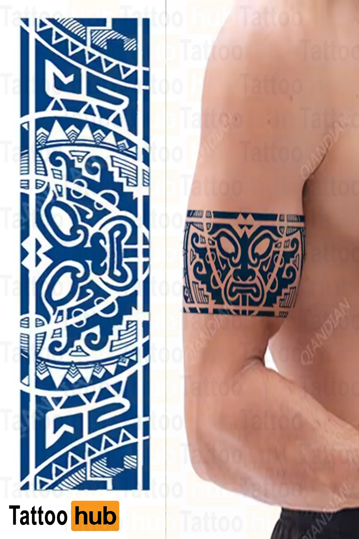 maori maskesi yari kalici þerit dövme 