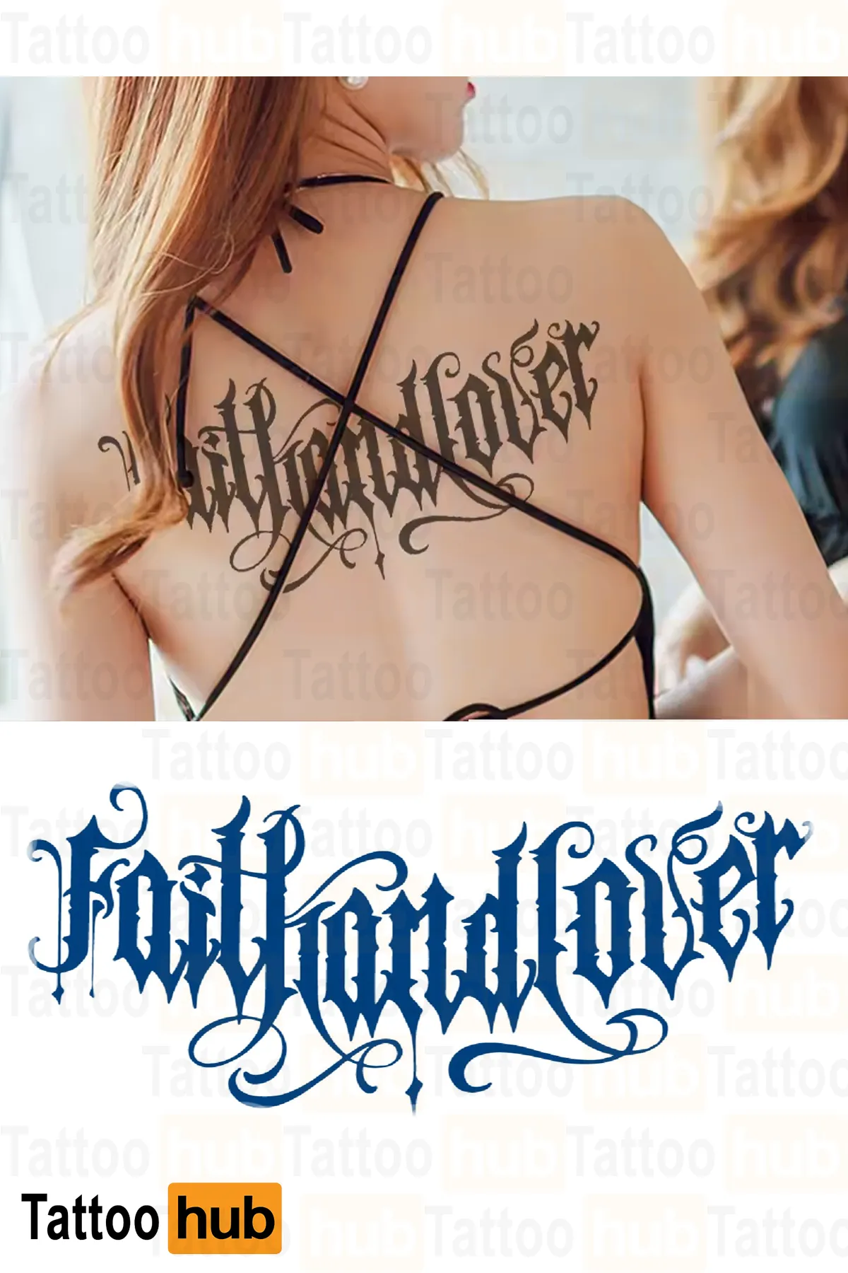 Faithandlover Gotik Yari Kalici Gogüs Dovme 