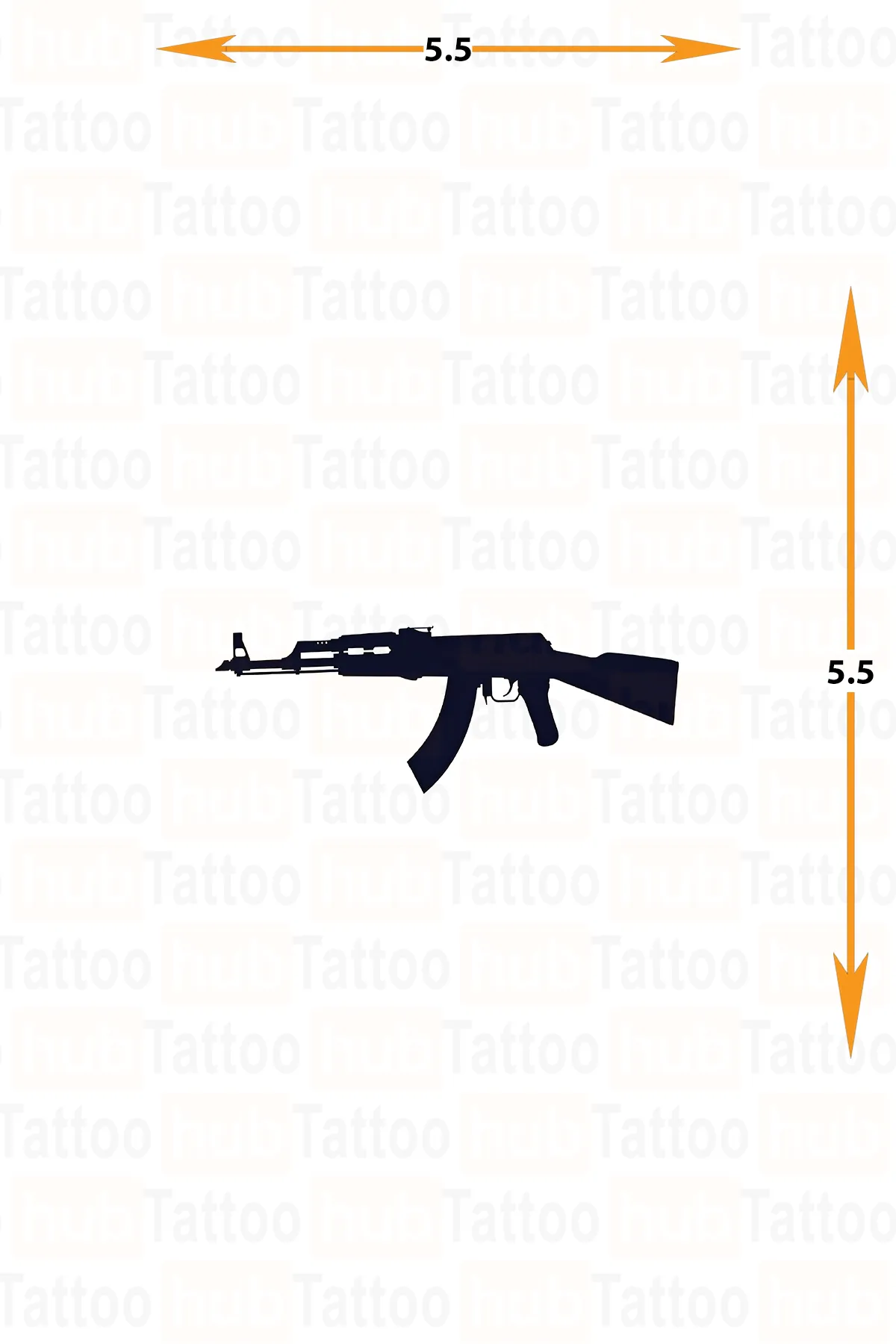 yari kalici minimal boy dövme ak-47 