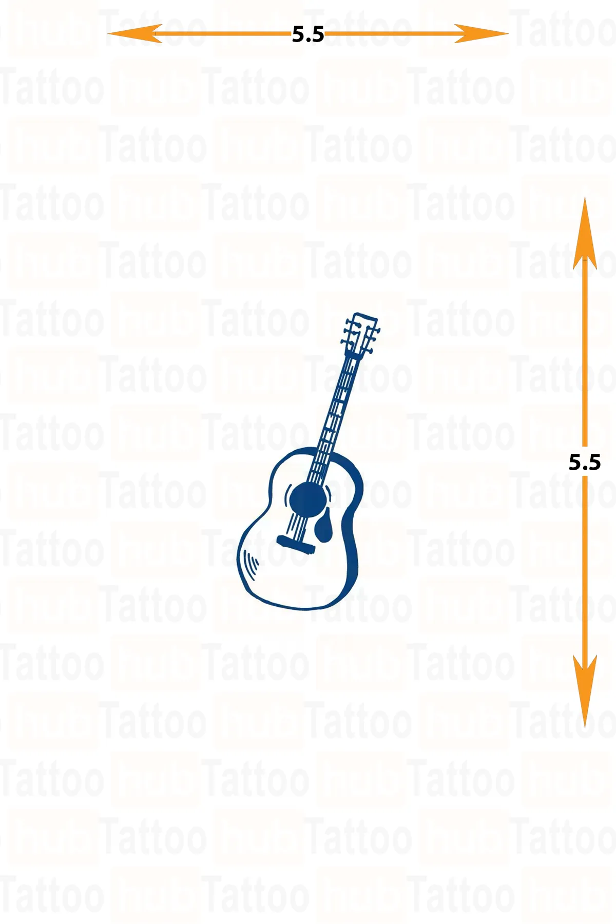 yari kalici minimal boy dövme (gitar) tasarim