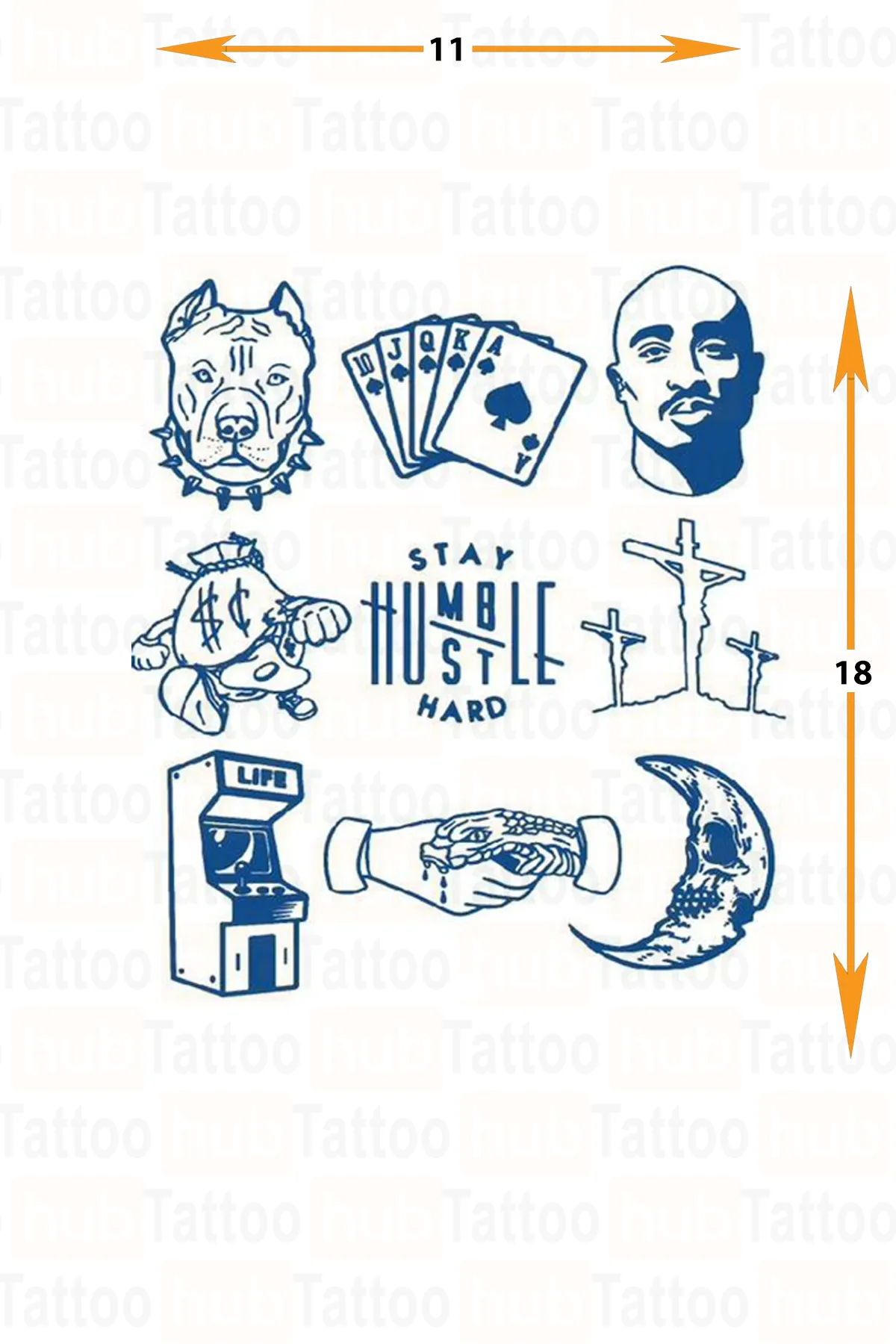yari kalici orta boy dövme: hustle hard!