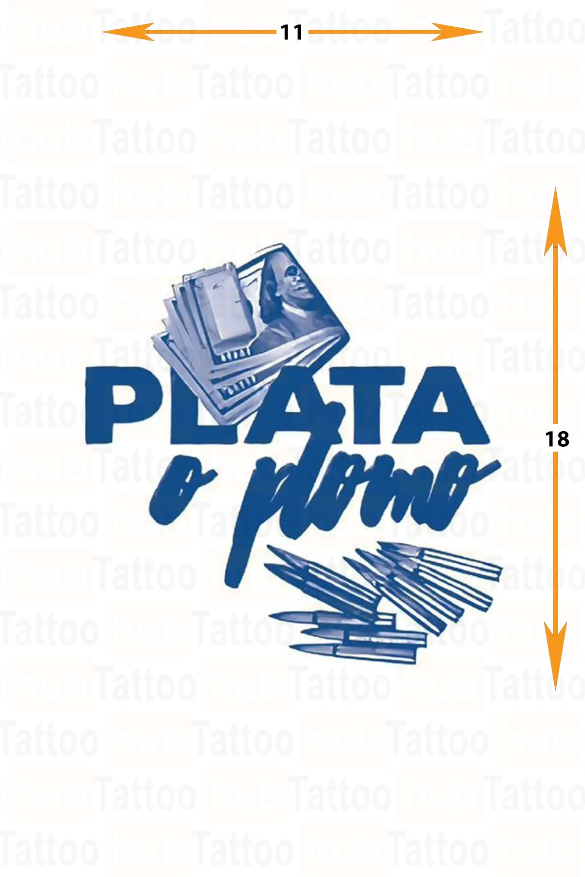 yari kalici orta boy plata o plomo dövmesi