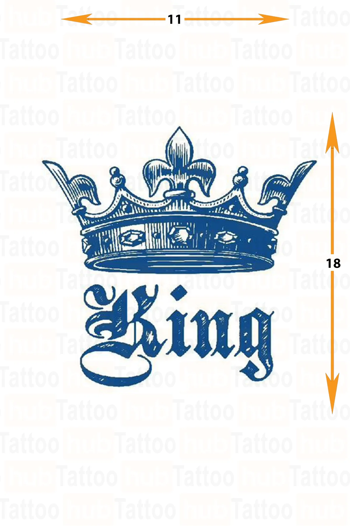 yari kalici orta boy king taç dövmesi 
