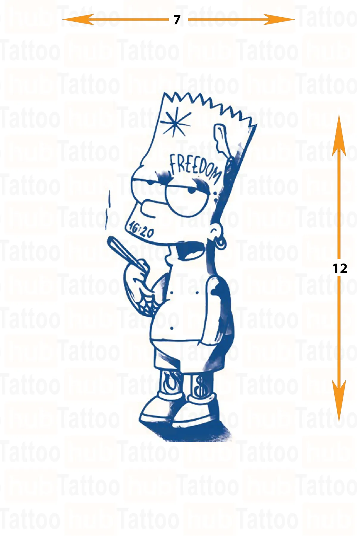 yari kalici bart simpson ve özgürlük motifi dövme – isyan, gençlik ruhu ve sinir tanimayan özgürlüðün sembolü!