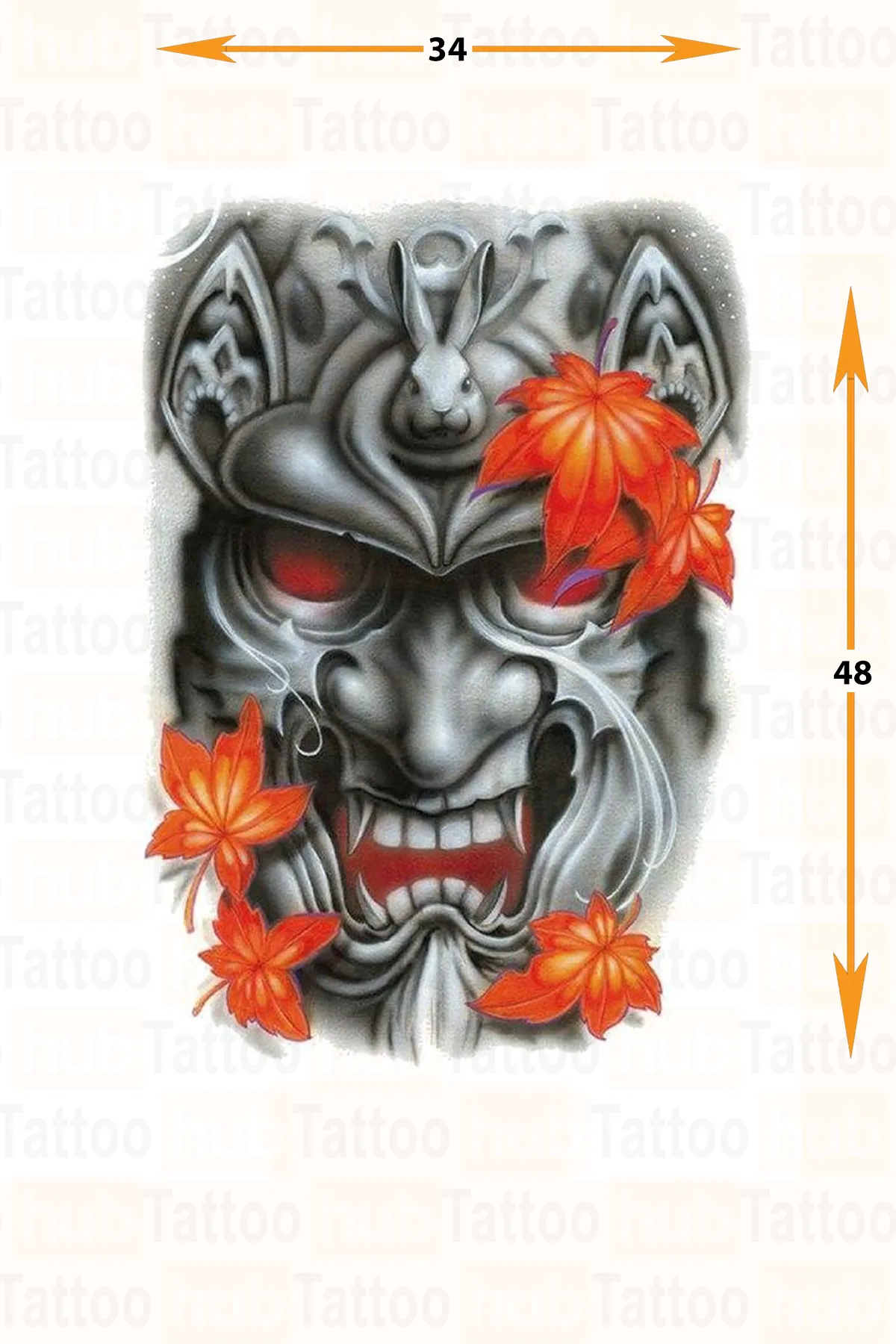 Japon Hannya Maskesi Oni Maskesi Sýrt Kaplama Dovme